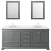 Custom image for Dark Gray with Polished Chrome Trim / White Cultured Marble, Rectangular Sink / Medicine Cabinets