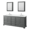 Custom image for Dark Gray with Polished Chrome Trim / White Cultured Marble, Rectangular Sink / Medicine Cabinets