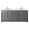 Custom image for Dark Gray with Polished Chrome Trim / White Cultured Marble, Rectangular Sink / No Mirror
