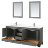 Custom image for Dark Gray with Polished Chrome Trim / White Quartz, Rectangular Sink / 24