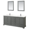Custom image for Dark Gray with Polished Chrome Trim / White Quartz, Rectangular Sink / 24
