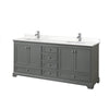Custom image for Dark Gray with Polished Chrome Trim / White Quartz, Rectangular Sink / No Mirror