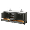 Custom image for Dark Gray with Polished Chrome Trim / White Quartz, Rectangular Sink / No Mirror