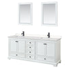 Custom image for White with Matte Black Trim / Carrara Cultured Marble, Rectangular Sink / 24