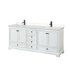 Custom image for White with Matte Black Trim / Carrara Cultured Marble, Rectangular Sink / No Mirror
