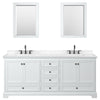 Custom image for White with Matte Black Trim / Carrara Cultured Marble, Rectangular Sink / 24