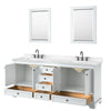 Custom image for White with Matte Black Trim / Carrara Cultured Marble, Rectangular Sink / 24