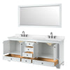 Custom image for White with Matte Black Trim / Carrara Cultured Marble, Rectangular Sink / 70