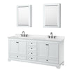 Custom image for White with Matte Black Trim / Carrara Cultured Marble, Rectangular Sink / Medicine Cabinets