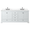 Custom image for White with Matte Black Trim / Carrara Cultured Marble, Rectangular Sink / No Mirror