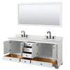 Custom image for White with Matte Black Trim / White Carrara Marble, Oval Sink / 70