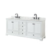 Custom image for White with Matte Black Trim / White Carrara Marble, Rectangular Sink / No Mirror