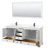 Custom image for White with Matte Black Trim / Giotto Quartz, Rectangular Sink / 70