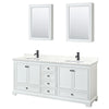 Custom image for White with Matte Black Trim / Giotto Quartz, Rectangular Sink / Medicine Cabinets