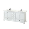 Custom image for White with Matte Black Trim / Giotto Quartz, Rectangular Sink / No Mirror
