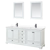 Custom image for White with Matte Black Trim / White Cultured Marble, Rectangular Sink / 24