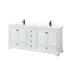 Custom image for White with Matte Black Trim / White Cultured Marble, Rectangular Sink / No Mirror