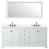Custom image for White with Matte Black Trim / White Cultured Marble, Rectangular Sink / 70