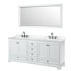 Custom image for White with Matte Black Trim / White Cultured Marble, Rectangular Sink / 70