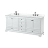 Custom image for White with Matte Black Trim / White Cultured Marble, Rectangular Sink / No Mirror