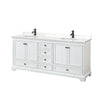 Custom image for White with Matte Black Trim / White Quartz, Rectangular Sink / No Mirror