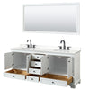 Custom image for White with Matte Black Trim / White Quartz, Rectangular Sink / 70