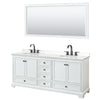 Custom image for White with Matte Black Trim / White Quartz, Rectangular Sink / 70