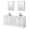 Custom image for White with Matte Black Trim / White Quartz, Rectangular Sink / Medicine Cabinets