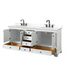 Custom image for White with Matte Black Trim / White Quartz, Rectangular Sink / No Mirror