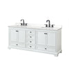 Custom image for White with Matte Black Trim / White Quartz, Rectangular Sink / No Mirror