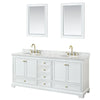 Custom image for White with Brushed Gold Trim / White Carrara Marble, Oval Sink / 24