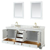 Custom image for White with Brushed Gold Trim / White Carrara Marble, Rectangular Sink / 24