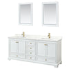Custom image for White with Brushed Gold Trim / Giotto Quartz, Rectangular Sink / 24