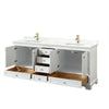 Custom image for White with Brushed Gold Trim / Giotto Quartz, Rectangular Sink / No Mirror
