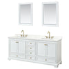 Custom image for White with Brushed Gold Trim / Giotto Quartz, Rectangular Sink / 24