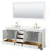 Custom image for White with Brushed Gold Trim / Giotto Quartz, Rectangular Sink / 70