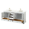 Custom image for White with Brushed Gold Trim / Giotto Quartz, Rectangular Sink / No Mirror