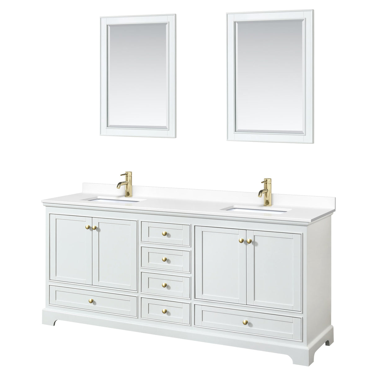 Deborah Bathroom Vanity with Countertop 80 inch Double Sink Single hol ...