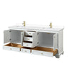 Custom image for White with Brushed Gold Trim / White Cultured Marble, Rectangular Sink / No Mirror