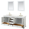 Custom image for White with Brushed Gold Trim / White Quartz, Rectangular Sink / 24