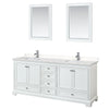 Custom image for White with Polished Chrome Trim / Carrara Cultured Marble, Rectangular Sink / 24