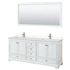 Custom image for White with Polished Chrome Trim / Carrara Cultured Marble, Rectangular Sink / 70