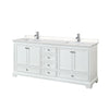 Custom image for White with Polished Chrome Trim / Carrara Cultured Marble, Rectangular Sink / No Mirror