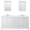 Custom image for White with Polished Chrome Trim / Carrara Cultured Marble, Rectangular Sink / 24