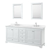 Custom image for White with Polished Chrome Trim / Carrara Cultured Marble, Rectangular Sink / 24