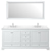 Custom image for White with Polished Chrome Trim / Carrara Cultured Marble, Rectangular Sink / 70