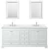 Custom image for White with Polished Chrome Trim / Carrara Cultured Marble, Rectangular Sink / Medicine Cabinets
