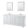 Custom image for White with Polished Chrome Trim / Carrara Cultured Marble, Rectangular Sink / Medicine Cabinets