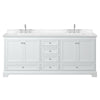 Custom image for White with Polished Chrome Trim / Carrara Cultured Marble, Rectangular Sink / No Mirror
