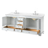 Custom image for White with Polished Chrome Trim / Carrara Cultured Marble, Rectangular Sink / No Mirror